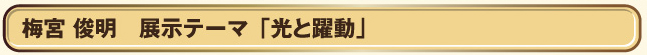 ■梅宮　俊明   展示テーマ「光と躍動」