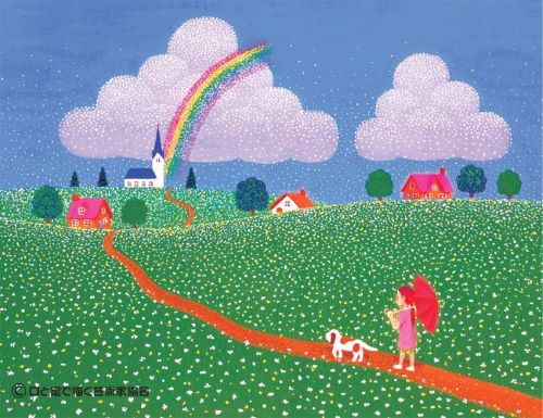 「希望の虹」 油彩画