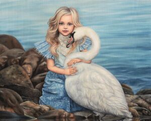ワレリー・シエバタロフの作品「白鳥と少女」